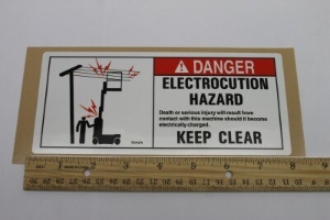 Genie Lift Part # 72142GT - DECAL,DANGER,ELECTROCUTION,GR, EA