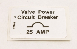 Genie Lift Part # 72968GT - DECAL,LABEL,25A CB, EA
