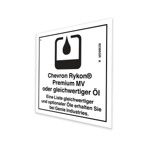 Genie Lift Part # 82366GRGT - DECAL, LABEL, CHEVRON RYKON, EA
