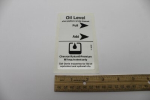 Genie Lift Part # 82368GT - DECAL,LABEL,RYKON/FLUID LEVEL*, EA