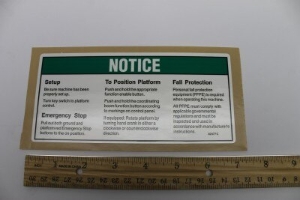 Genie Lift Part # 82477GT - DECAL,NOTICE,OP INST,PLATFORM, EA