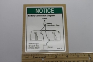 Genie Lift Part # 82492GT - DECAL,LABEL,BATTERY CONNECTION, EA