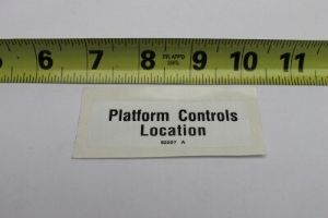 Genie Lift Part # 82557GT - DECAL,LABEL,PLAT CONT LOCATION, EA