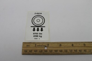 Genie Lift Part # 82590GT - DECAL,LABEL,WHEEL LOAD Z-60, EA