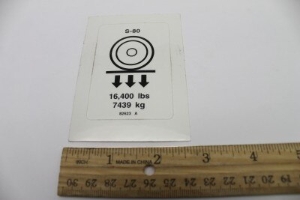 Genie Lift Part # 82623GT - DECAL,LABEL,WHEEL LOAD S80, EA
