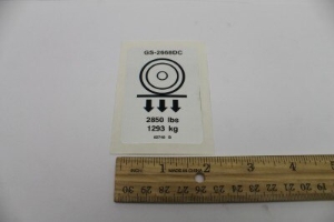 Genie Lift Part # 82748GT - DECAL,LABEL,WHEEL LD,GS2668DC, EA