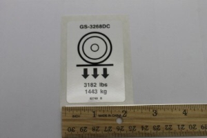 Genie Lift Part # 82749GT - DECAL,LABEL,WHEEL LD,GS3268DC, EA