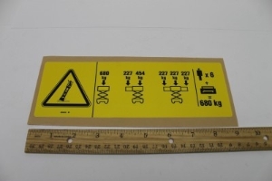 Genie Lift Part # 82822GT - DECAL,DANGER,MAX CAP,5390 ANSI, EA