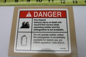 Genie Lift Part # 82862GT - DECAL,FIRE EXTINGUISHER, EA