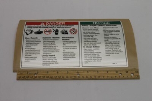 Genie Lift Part # 82907GT - DECAL,DANGER,BATTERY SAFETY***, EA