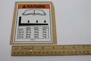 Genie Lift Part # 97543GT - DECAL,WARNING,LOAD CHART SLC, EA