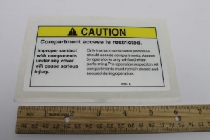 Genie Lift Part # 97551GT - DECAL,CAUTION,COMPART ACCESS, EA
