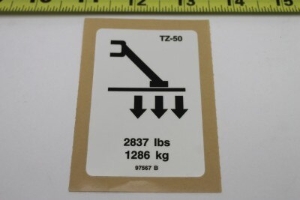 Genie Lift Part # 97567GT - DECAL,LABEL,OUTRIGGER LOADTZ50, EA