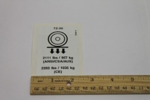 Genie Lift Part # 97568GT - DECAL,LABEL,WHEEL LOAD,TZ50, EA