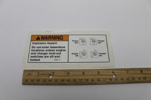 Genie Lift Part # 97597GT - DECAL,WARN,EXPLS HAZRD SWITCHS, EA