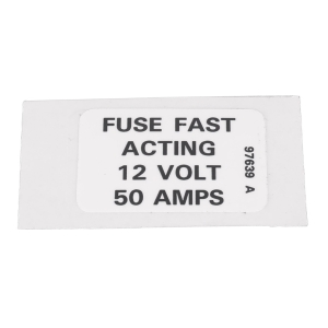 Genie Lift Part # 97639GT - DECAL,LABEL,FUSE 50 AMPS, EA