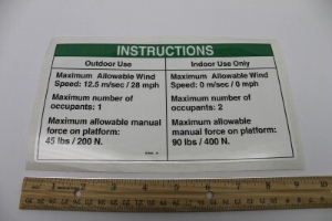 Genie Lift Part # 97662GT - DECAL,INSTR-MANUALFRC,AUS 3246, EA