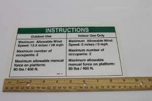 Genie Lift Part # 97663GT - DECAL,INSTR-MANUALFRC,AUS 400N, EA