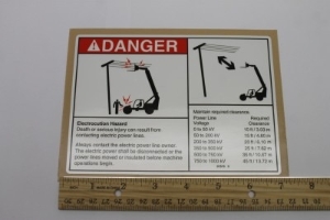 Genie Lift Part # 97676GT - DECAL,DANGER,ELECTRICAL HAZARD, EA