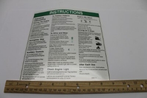 Genie Lift Part # 97885GT - DECAL,NOTICE,OPERATING INST., EA