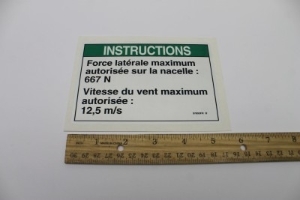 Genie Lift Part # 97893FRGT - DECAL,NOTICE,SIDE FRC/WINDANSI, EA