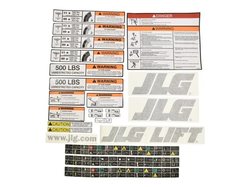 JLG Part # 1001108718 | KIT,PLATFORM DECALS 600A-600S, EA
