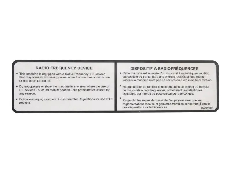 JLG Part # 1001116222 | DECAL,CLEARSKY RF, EA