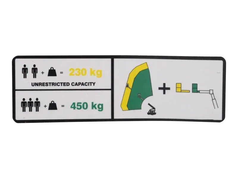 JLG Part # 1001125178 | DECAL,DUAL CAPACITY (CE)(GND), EA