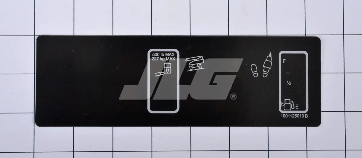 JLG Part # 1001125010 | DECAL,PLATFORM DISPLAY, EA