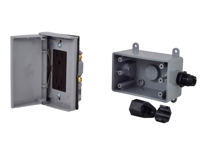 JLG Part # 1001130219 | ELEC ASSY BOX, CARLON GFCI REC, EA