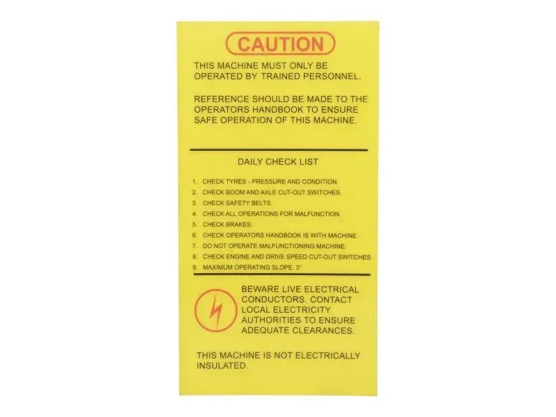 JLG Part # 1691483 | DECAL, CAUTION, EA