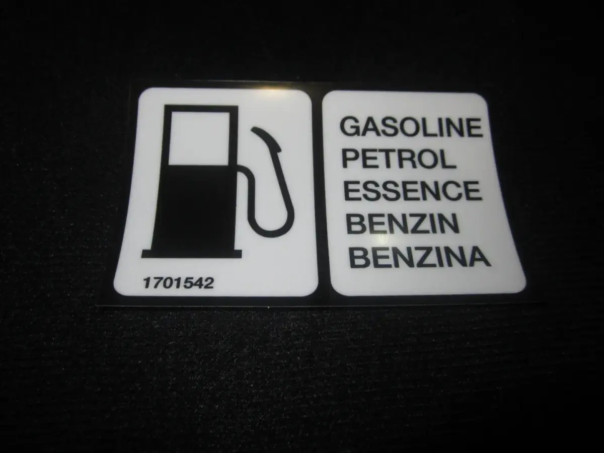JLG Part # 1701542 | DECAL,GAS(OPT)(A/B/C/D/J/L/CH), EA