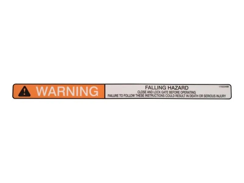 JLG Part # 1702249 | DECAL, (GATE), EA