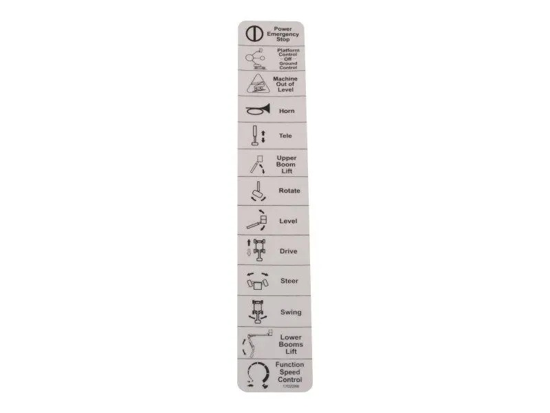 JLG Part # 1702288 | DECAL, (LEGEND), EA