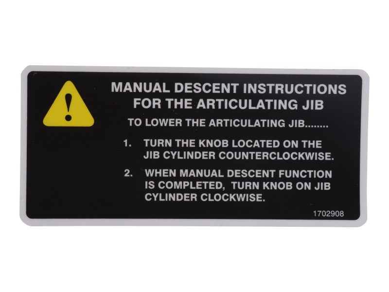JLG Part # 1702908 | DECAL, MAN DSCNT, EA