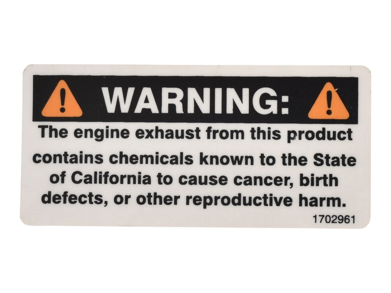 JLG Part # 1702961 | DECAL, WARNING PROP  65/GAS, EA