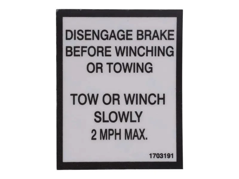 JLG Part # 1703191 | DECAL,WINCHING/TOWING, EA