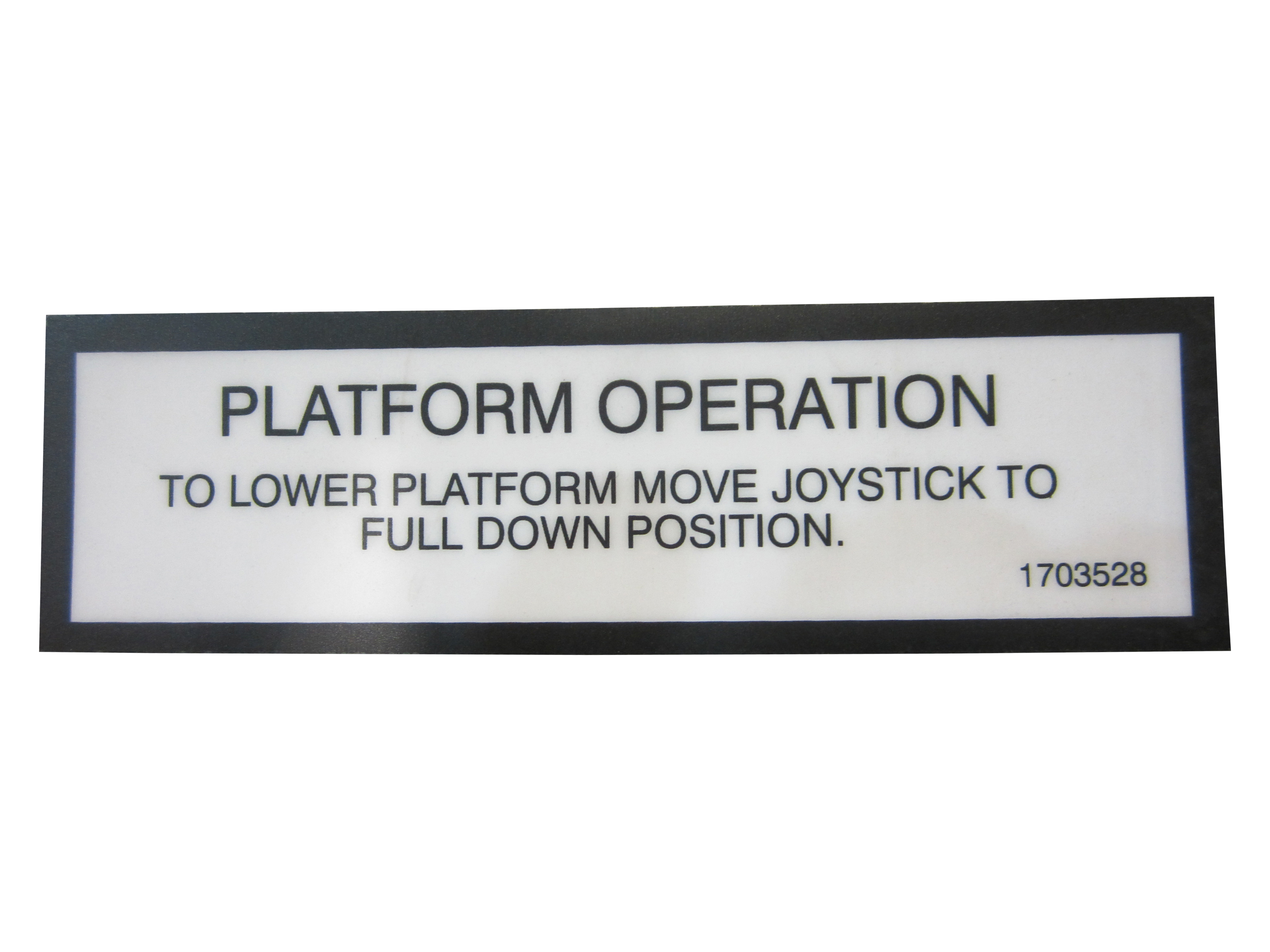 JLG Part # 1703528 | DECAL,LIFT DOWN, EA