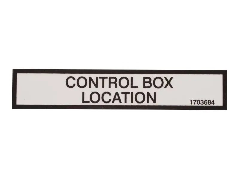 JLG Part # 1703684 | DECAL, CONT BOX LOC (DOM), EA