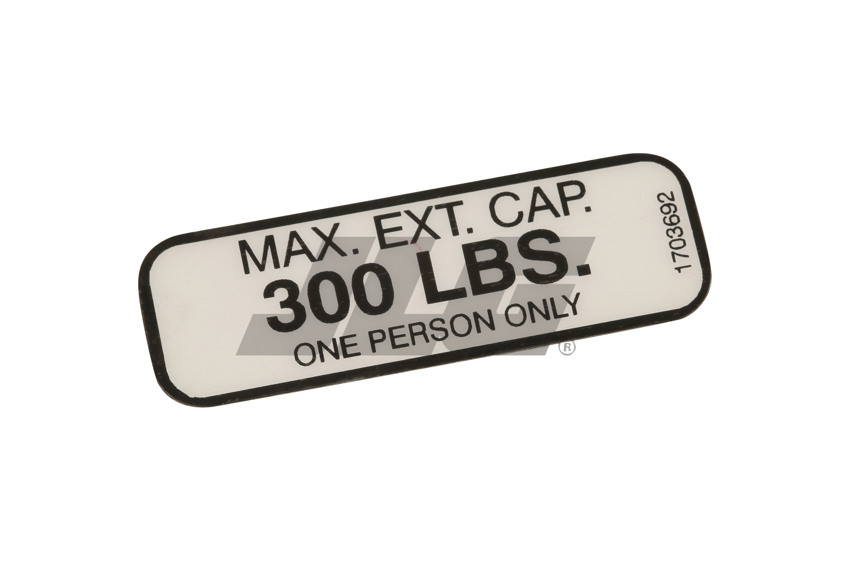 JLG Part # 1703692 | DCL,CAP(26X50 EXT PLATF)(DOM), EA