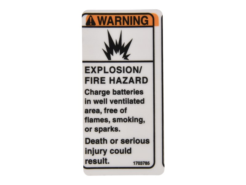 JLG Part # 1703785 | DECAL,WARNING-EXPLOSION, EA