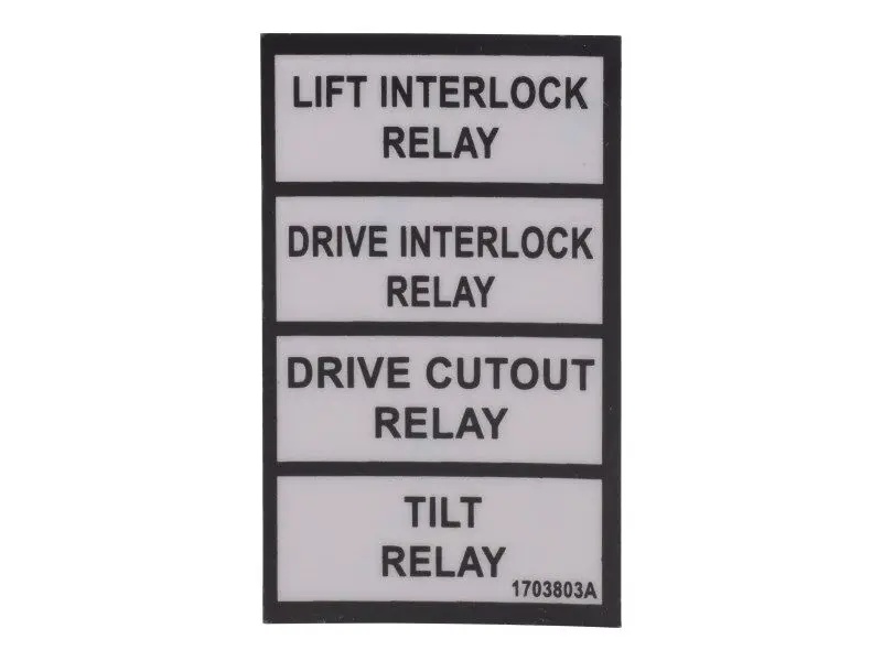 JLG Part # 1703803 | DECAL, RELAY, EA