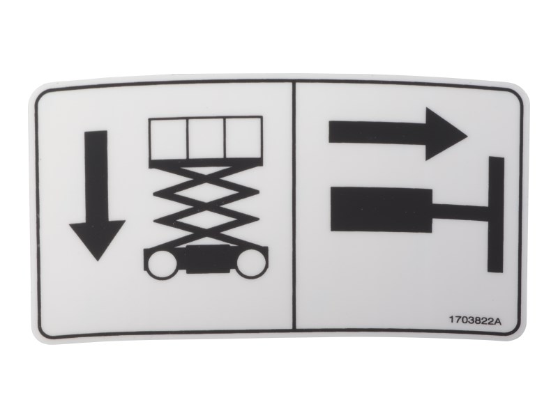 JLG Part # 1703822 | DECAL,MANUAL DESCENT INSTR, EA