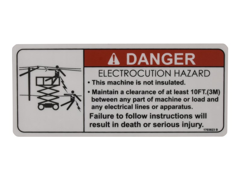 JLG Part # 1703823 | DECAL,DANGER ELECT. HAZARD, EA