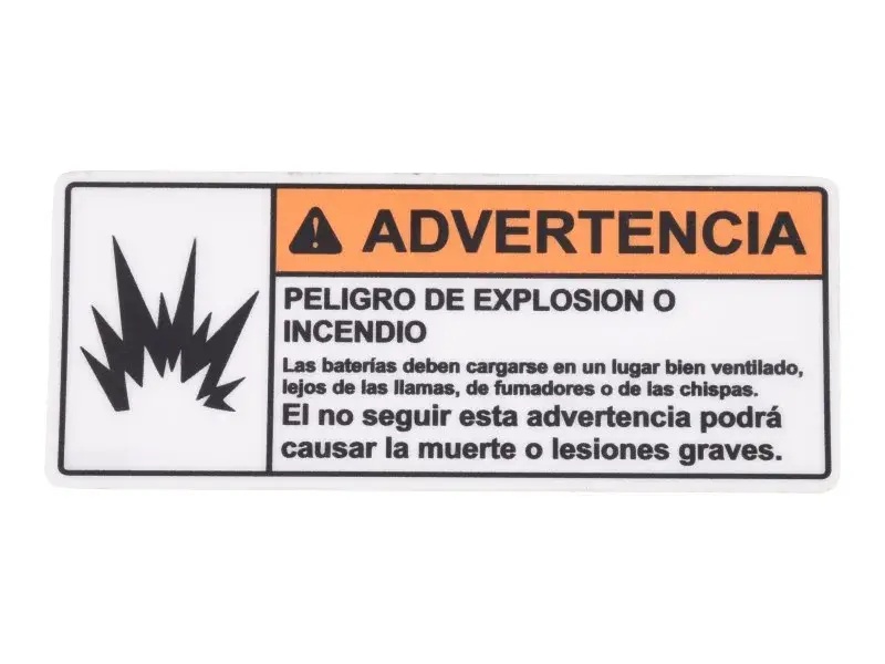 JLG Part # 1703840 | DECAL,WARNING BATTERY VENTILAT, EA