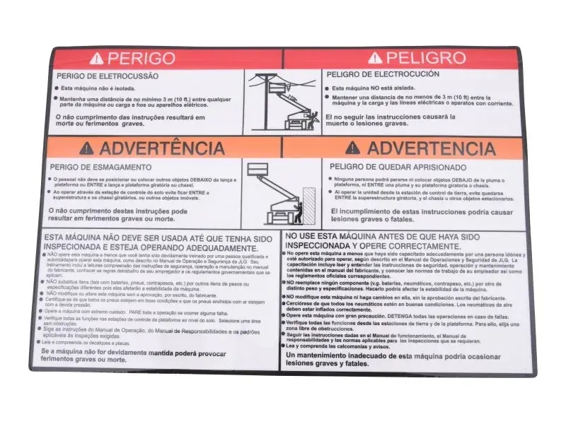 JLG Part # 1703934 | DECAL,WARNING MTB (LAT), EA