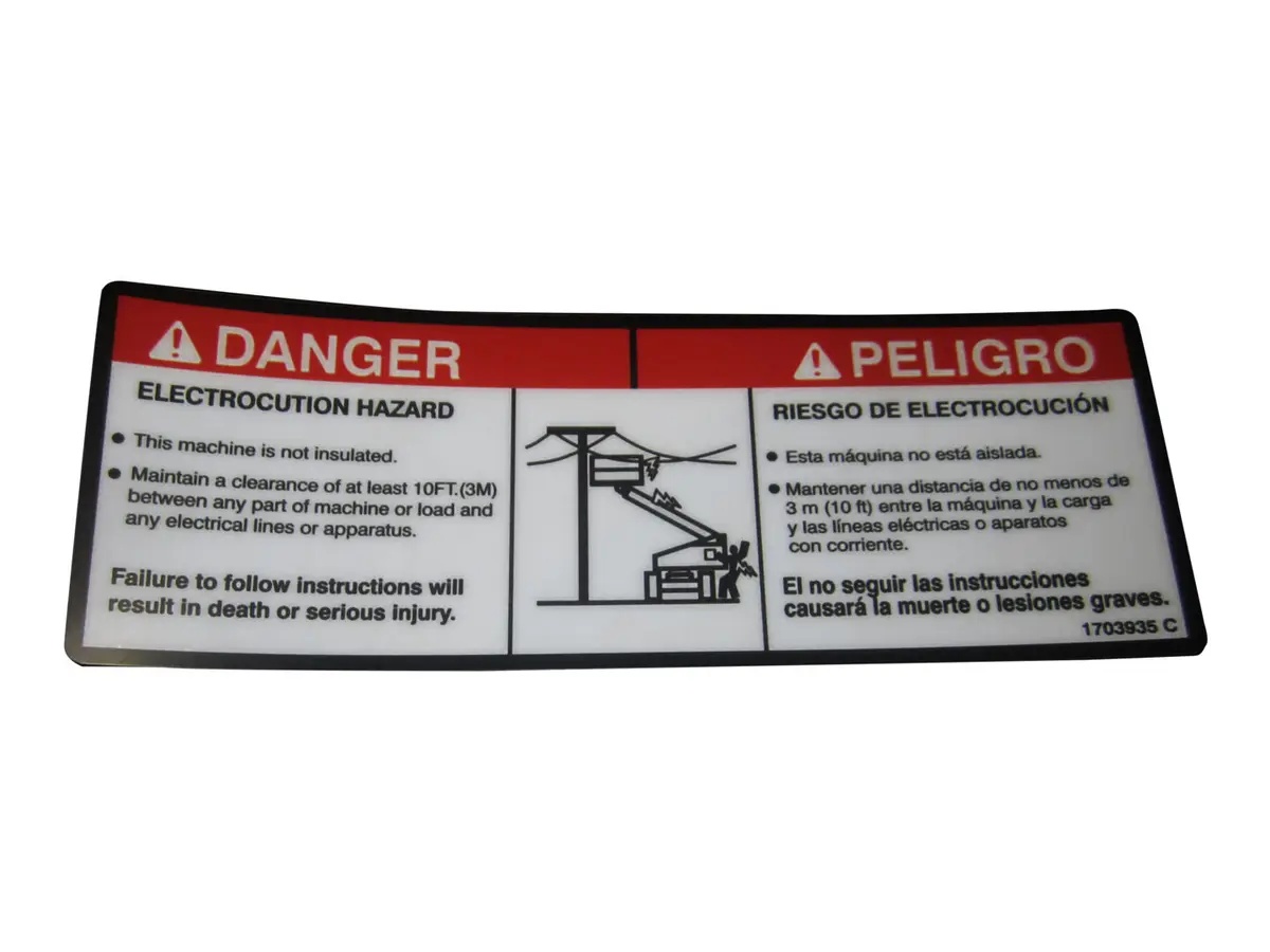 JLG Part # 1703935 | DECAL,DANGER (DOM2), EA