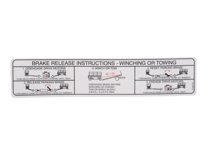 JLG Part # 1704017 | DECAL,TOWING/WINCHING INSTR., EA