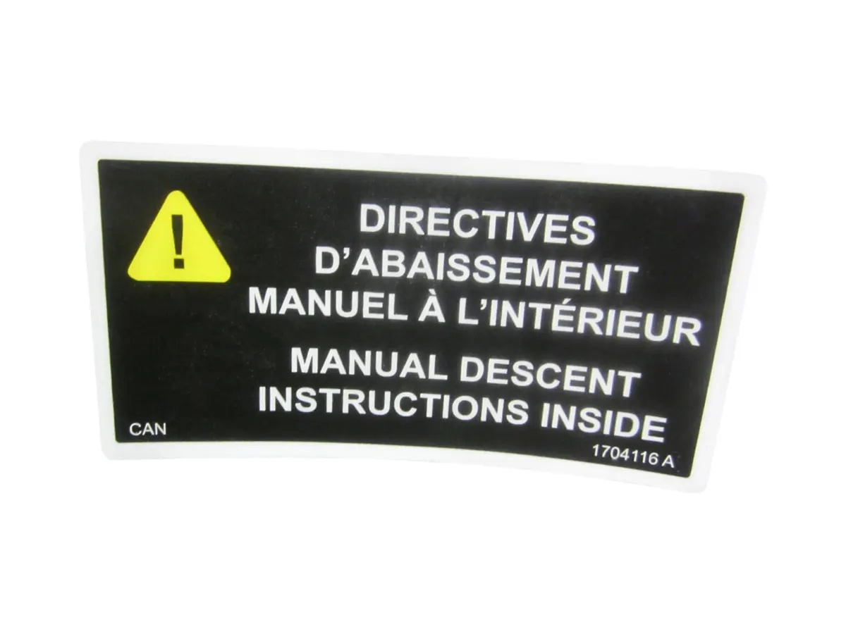 JLG Part # 1704116 | DECAL,MAN DES INSTR INSIDE(CAN, EA