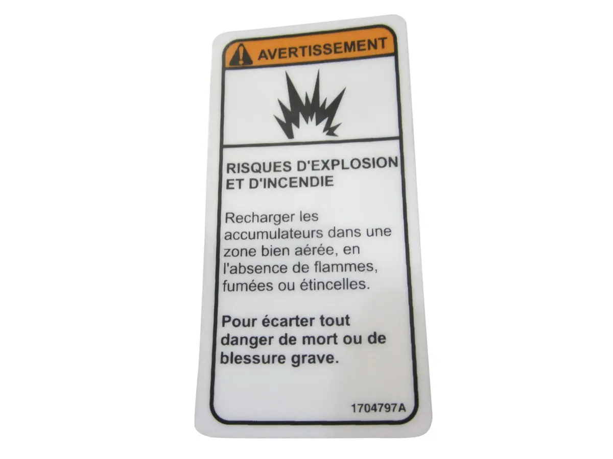 JLG Part # 1704797 | DECAL, FIRE HAZARD (CAN FRE), EA